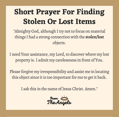 Prayer for Lost Object .